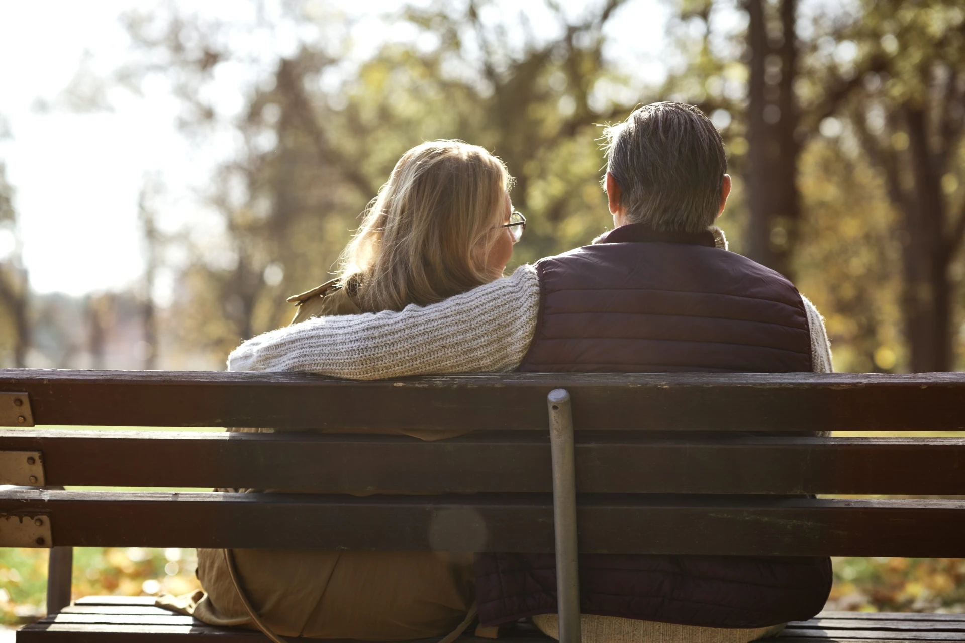 Senior Couple Sitting on Bench