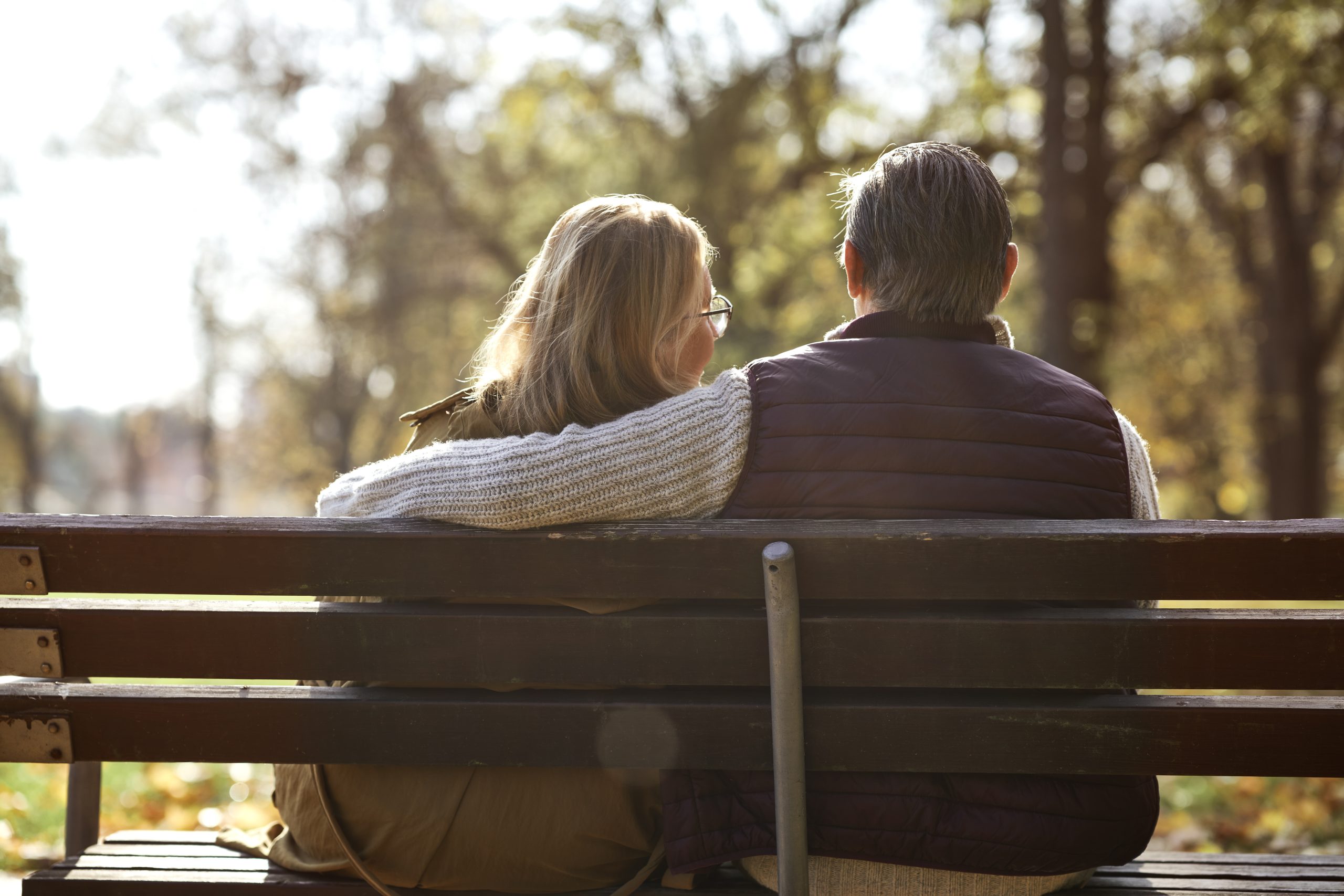 Senior Couple Sitting on Bench